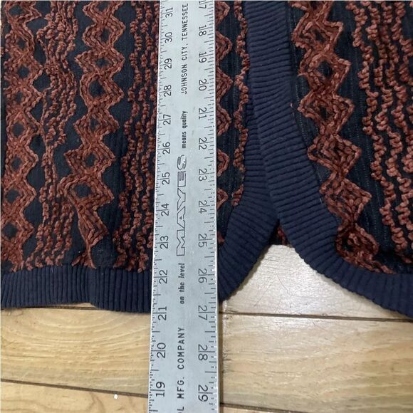 Vintage MIMOSA USA Open Cardigan Chunk Knit Brown Black Rayon Blend Gran Retro L - Picture 7 of 16
